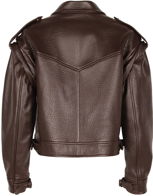 Load image into Gallery viewer, Women’s Vintage Long Sleeve Oversized Real Leather Jacket Coat
