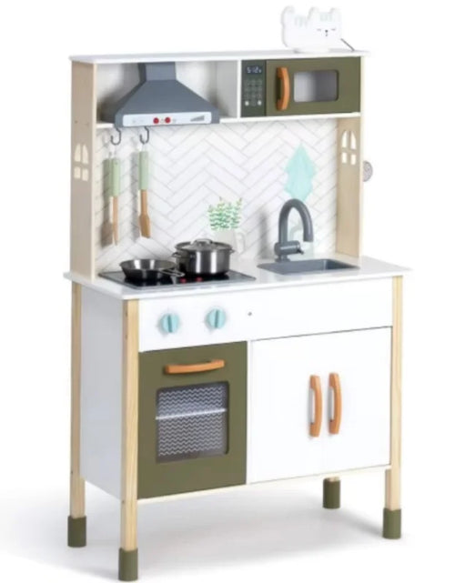 Load image into Gallery viewer, Robotime Robud Kitchen Playset Realistic Pretend Play Kitchen Montessori Wooden Play Kitchen Toy Kitchen Set for Kids Girls Boys
