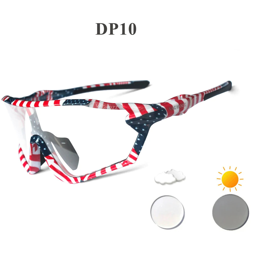 VAGHOZZ Brand New Style Cycling Glasses Outdoor Sunglasses Men Women Sport Eyewear UV400 MTB Bike Bicycle Photochromic Goggles