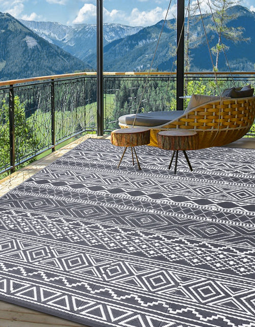 Load image into Gallery viewer, Outdoor Rug 5x8 Waterproof Reversible Patio Rug Outside Plastic RV Rug Boho Camping Rug for Camper Porch Balcony Backyard Picnic
