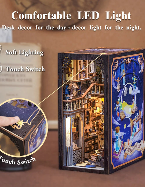Load image into Gallery viewer, CUTEBEE DIY Book Nook Dollhouse 3D Puzzle with Touch Light Dust Cover Magic Series Gift idea Craft Bookshelf Insert Toy for Gift
