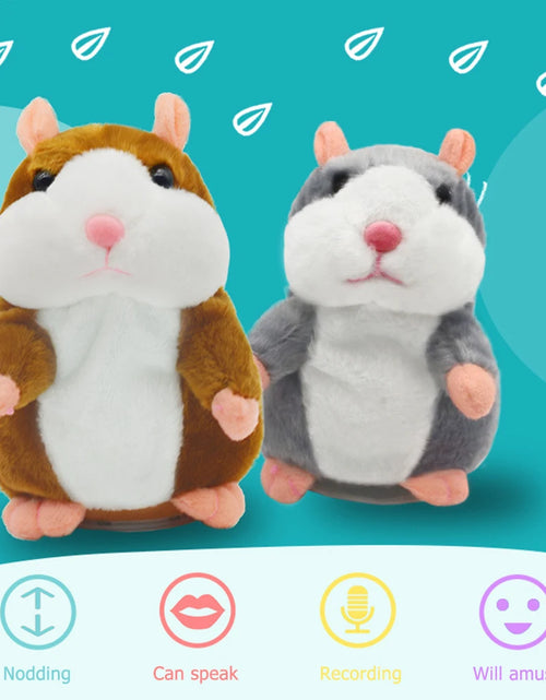 Load image into Gallery viewer, 15cm Cute Walking Talking Hamster Plush Animal Doll Funny Sound Record Repeat Voice Changing Educational Toy Pets
