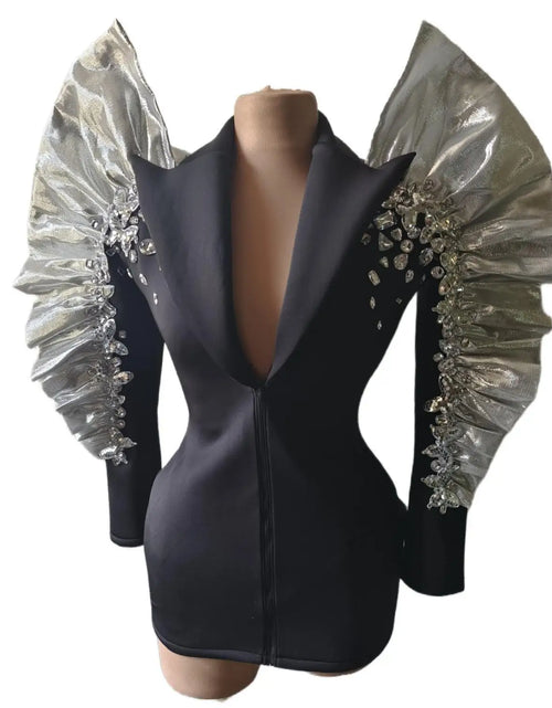 Load image into Gallery viewer, Luxury Rhinestones Mini Cocktail Dress
