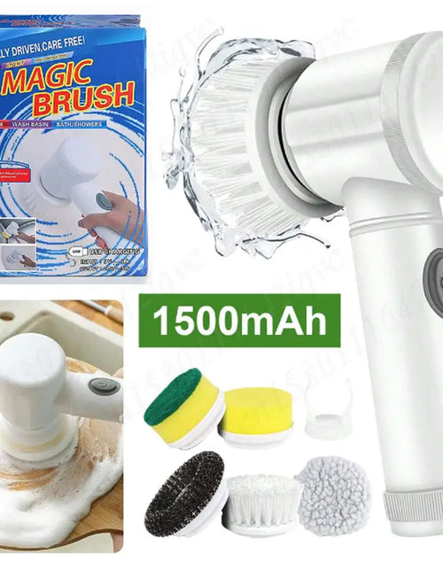 Load image into Gallery viewer, Electric Spin Scrubber Bathroom Cleaning Brush Power Scrubber with 5 Replaceable Brush Heads Electric Cleaning Brush For Kitchen
