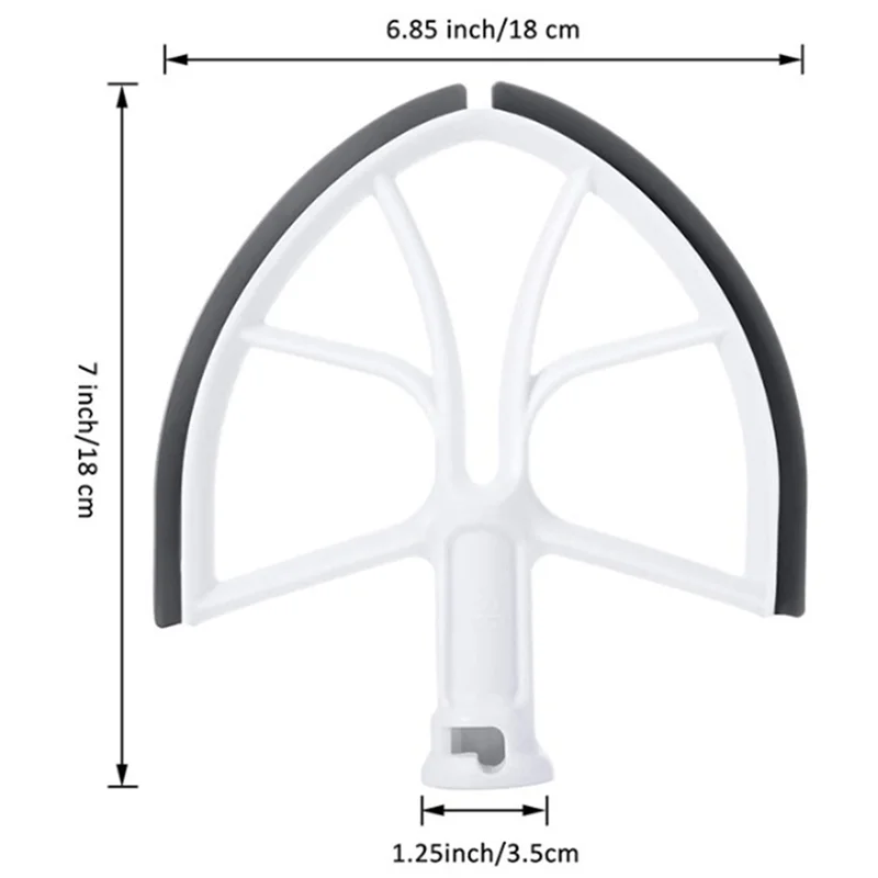 Flex Edge Beater Flat Beater Paddle with Silicone Edges Spare Replacement Parts for KitchenAid 6QT Bowl Lift Stand Mixer