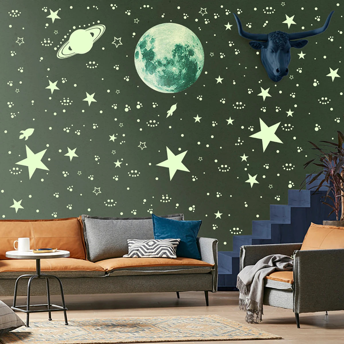 New Luminous Moon Stars Wall Stickers for Kids Room Home Decoration Wall Decals Glow in the Dark Bedroom Ceiling Decor Decals
