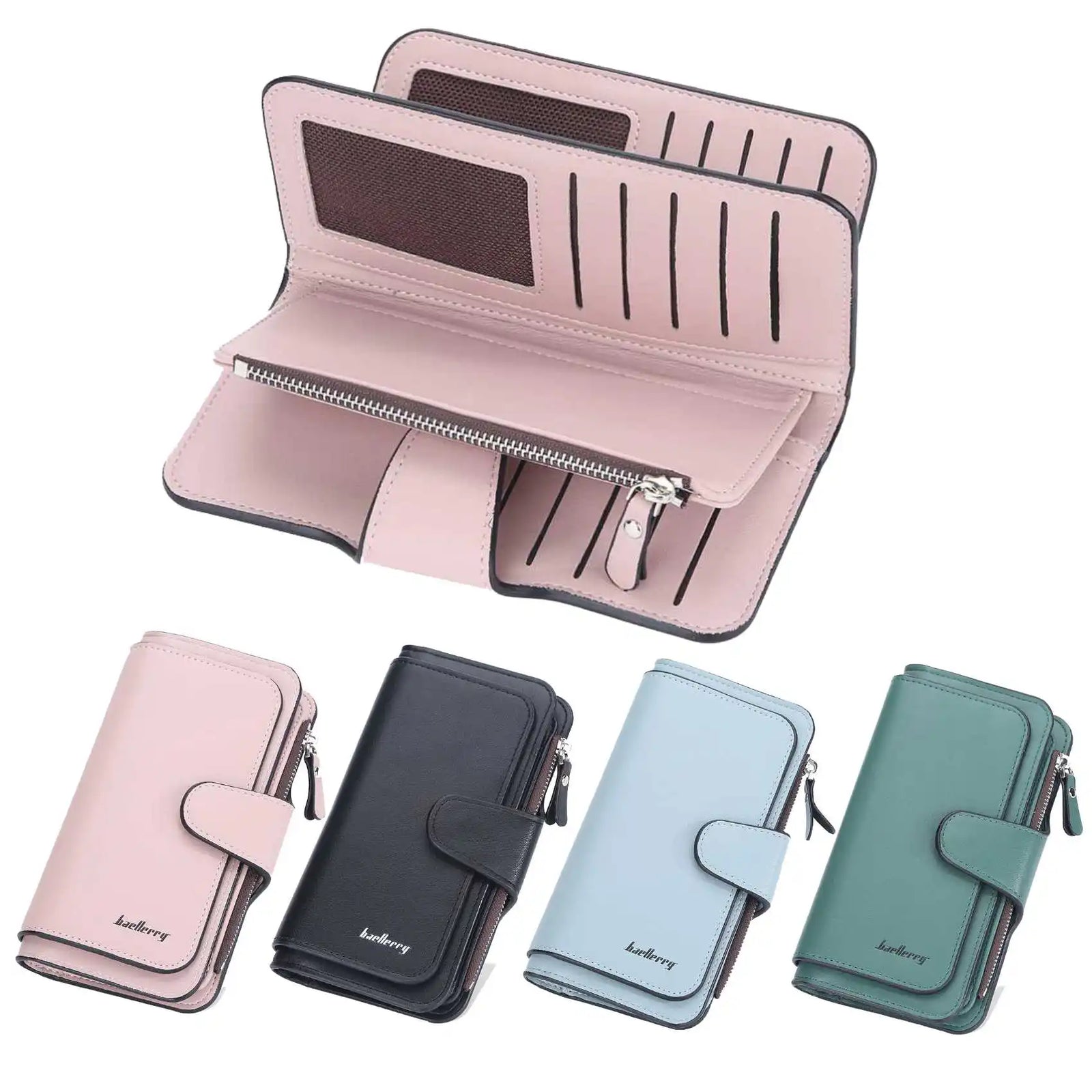 Large Capacity Women Long Leather Wallet