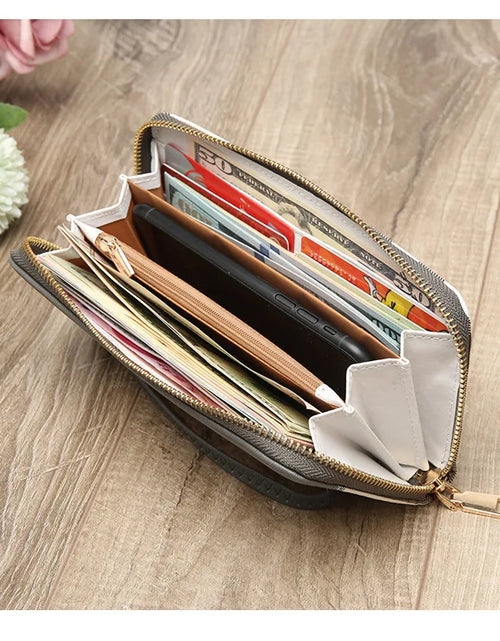 Load image into Gallery viewer, Women&#39;s Long Printed Multi Card Holder Large Capacity Wallet
