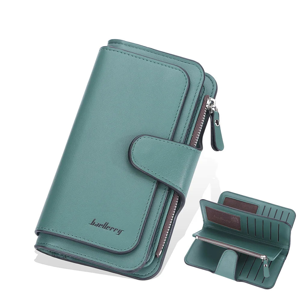 Large Capacity Women Long Leather Wallet