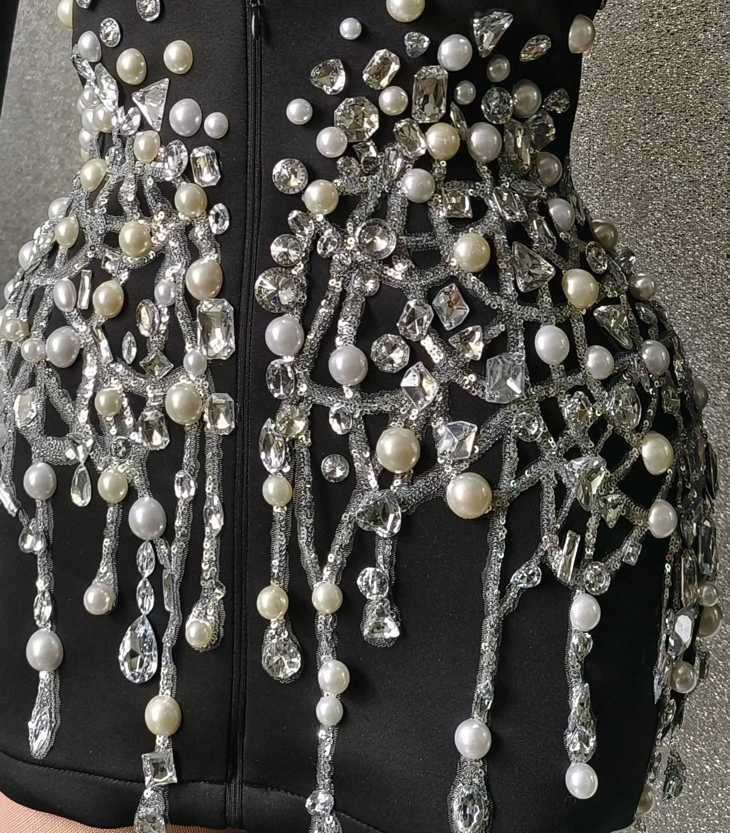 Luxury Rhinestones Mini Cocktail Dress