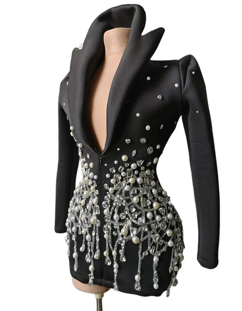 Load image into Gallery viewer, Luxury Rhinestones Mini Cocktail Dress
