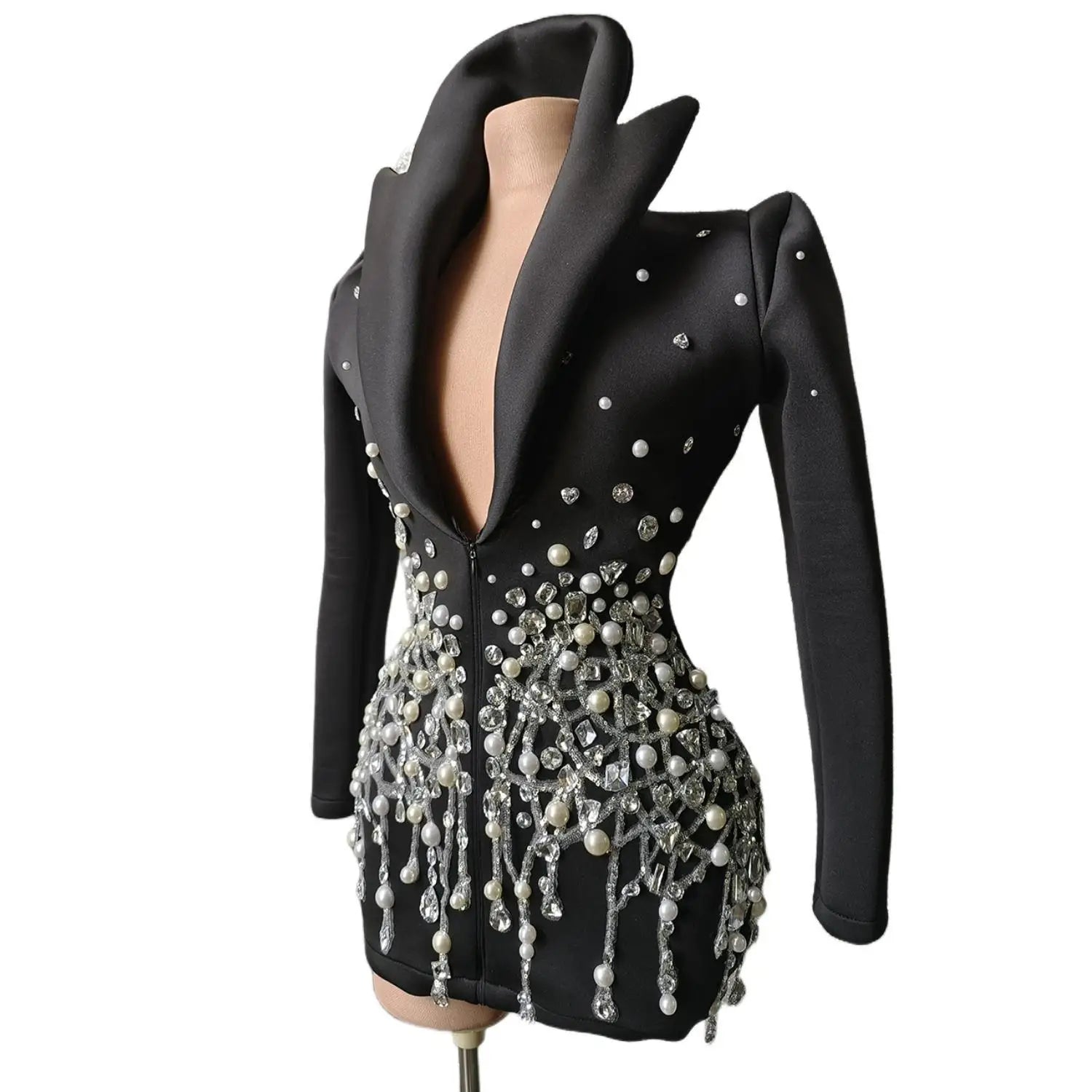 Luxury Rhinestones Mini Cocktail Dress