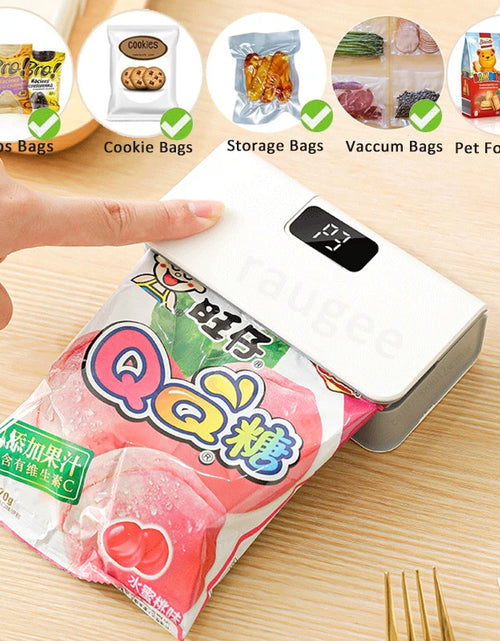 Load image into Gallery viewer, Plastic Bag Sealer Mini Heat Bag Sealing Machine Rechargeable Handheld Food Packaging Heat Sealer Thermal Bags Sealing Machine
