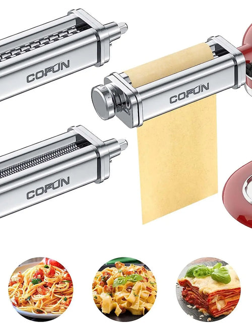 Load image into Gallery viewer, Pasta Attachment for Kitchenaid Stand Mixer,Cofun 3 Piece Pasta Maker Machine with Pasta Roller and Cutter Set for Dough Sheet,
