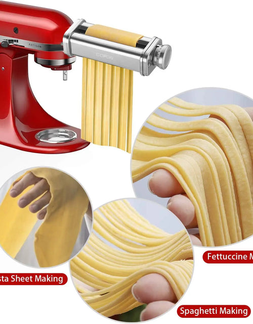 Load image into Gallery viewer, Pasta Attachment for Kitchenaid Stand Mixer,Cofun 3 Piece Pasta Maker Machine with Pasta Roller and Cutter Set for Dough Sheet,
