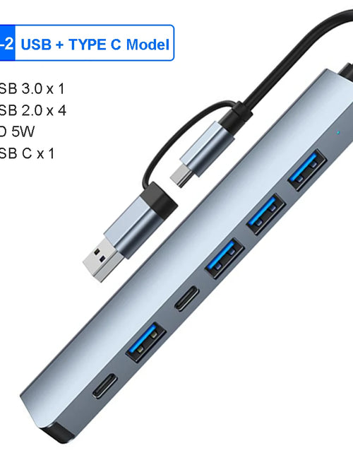 Load image into Gallery viewer, 8-IN-2 USB HUB 3.0 USB C HUB Dock Station 5Gbps High Speed Transmission USB Splitter Type C to USB OTG Adapter For Macbook Pro
