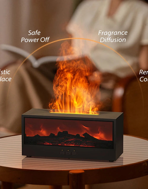 Load image into Gallery viewer, New Creative Fireplace Aroma Diffuser 150ml Waterless Auto-Off Colorful Flame Air Humidifier with Remote for Home Bedroom Gift
