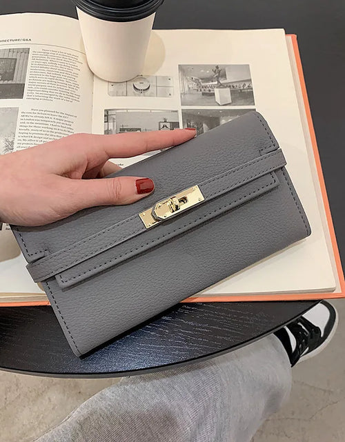 Load image into Gallery viewer, Fashionable  Women&#39;s Wallet with Lychee Pattern and Lock Buckle
