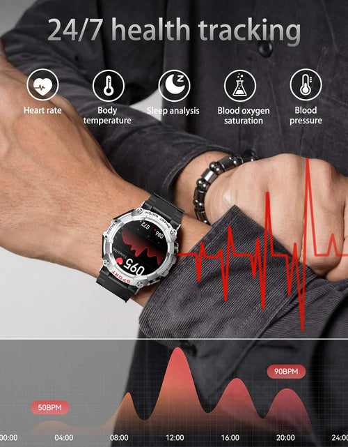 Bild in Galerie-Viewer laden, EIGIIS Smart Watch AMOLED-Display mit In-Ear-Bluetooth-Headset, Überwachung der Herzfrequenz, des Blutdrucks und der Sauerstoffsättigung, HD-Audio
