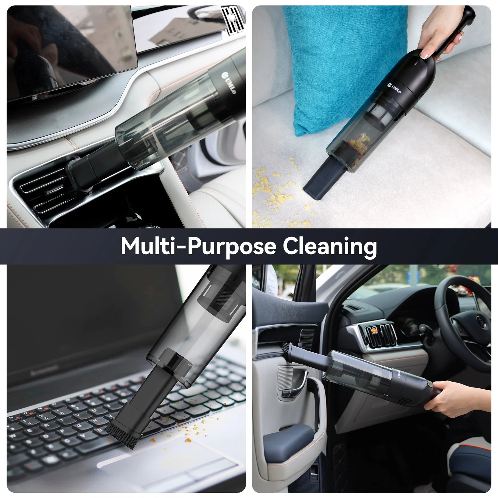 UMLo H6 Handheld Rechargeable Vacuum Cleaner Cordless with 30 Mins Runtime&500 ML Dust-bin, for Car Floors Pet Hair Home Office