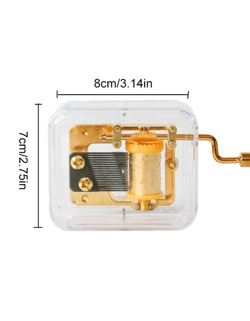 Load image into Gallery viewer, 1pc Mini Creative Acrylic Material Transparent Hand Windup Metal Movement Octave Box Music Box, Friend Couple Birthday Gift
