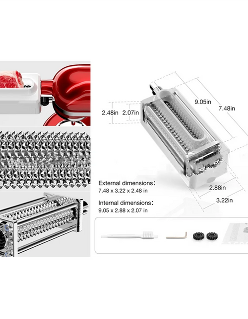 Load image into Gallery viewer, Meat Tenderizer for Kitchenaid Stand Mixer Stainless Steel Gears Meat Tenderizer Kitchen Poultry Tenderizers Black
