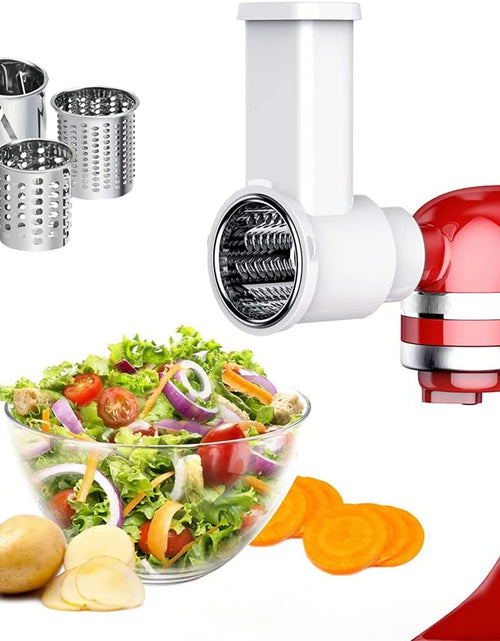 Load image into Gallery viewer, Slicer Shredder Attachments, Fresh Prep Vegetable Slicer for Kitchenaid Stand Mixer, Salad Maker with Cleaning Brush
