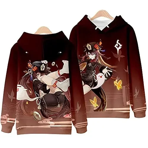 Genshin Impact HU TAO HUTAO 3D Hoodies Winer Suit Hoodies Sportswear Harajuku Women Men Hooded Sweatshirts
