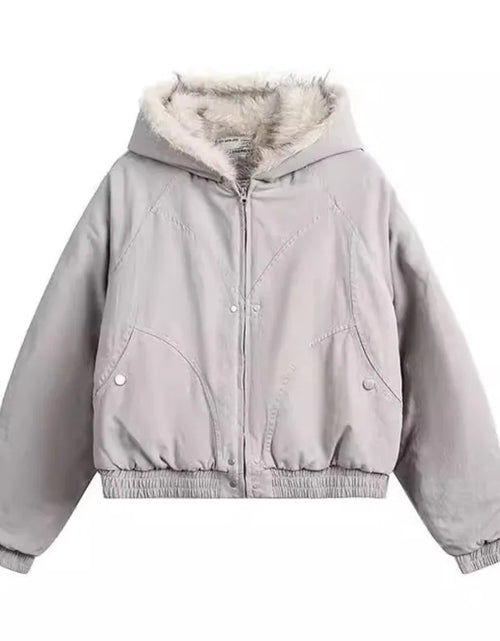 Load image into Gallery viewer, IEFB Thick Men&#39;s Padded Coats Casual Fur Collar Hooded Korean Style Solid Color Fleece Winter Loose Male Jacket Trend New 9C8612
