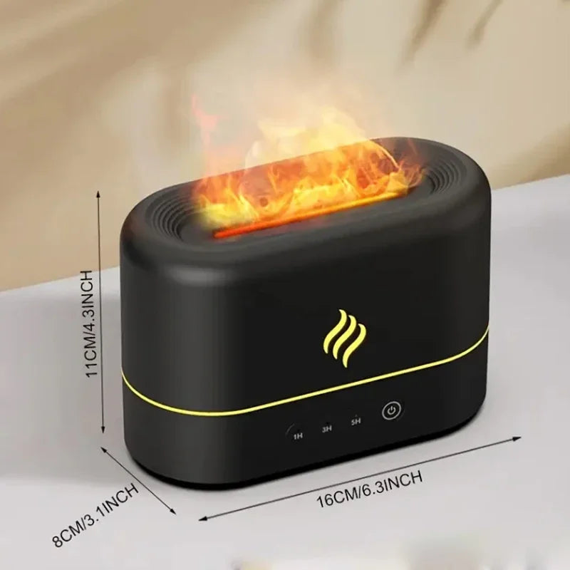 Simulated Flame Aromatherapy Humidifiers 7-Color Light Timing Mute Humidification Essential Oil Diffuser Air purifier