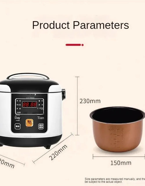 Load image into Gallery viewer, 12V 24V Portable Electric Rice Cooker 2L Timing Reservation Food Heating Cooking Steamer Soup Stew Pot Steamer Cooker
