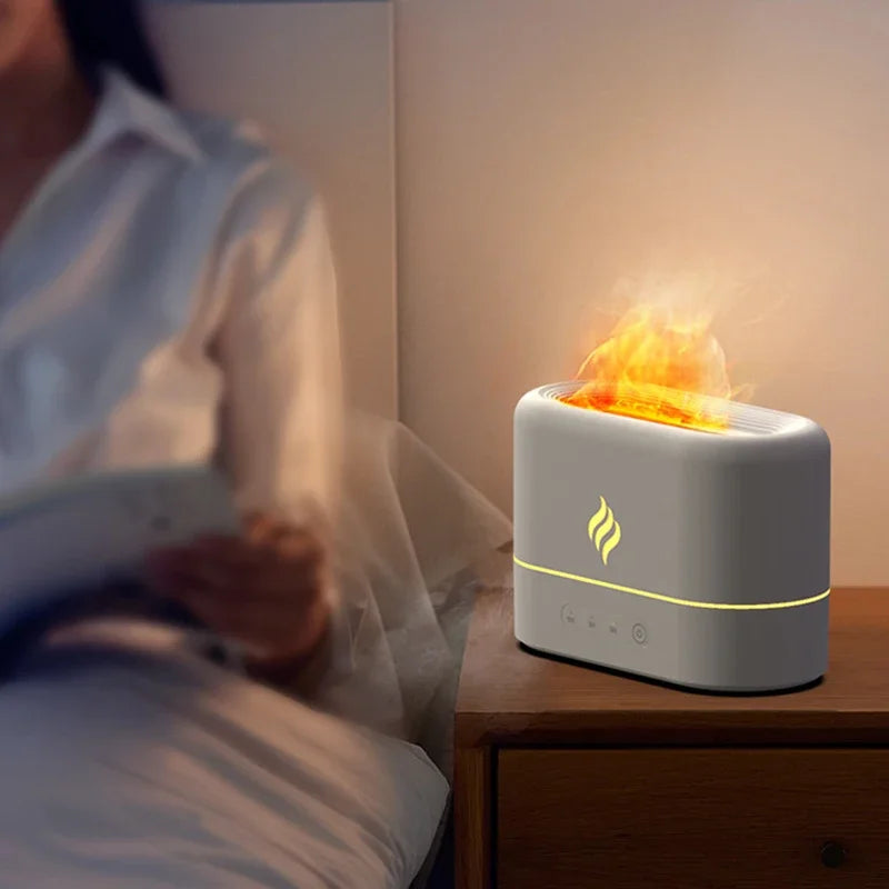 Simulated Flame Aromatherapy Humidifiers 7-Color Light Timing Mute Humidification Essential Oil Diffuser Air purifier