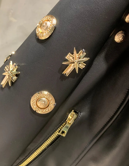 Load image into Gallery viewer, Leather Jacket Rivet High Street Ladies Autumn and Spring Fashion Wear Genuine Sheepskin Jacket 5860
