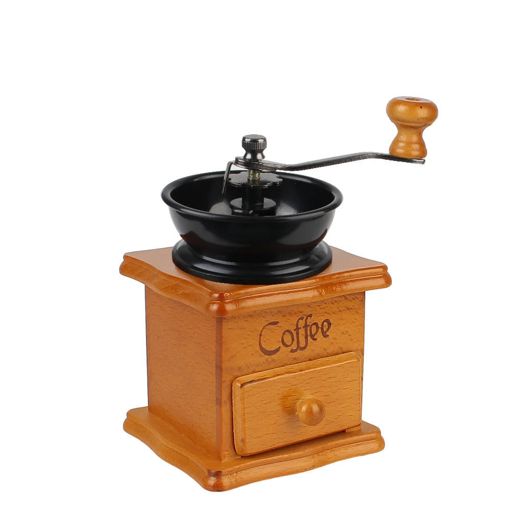 Molinillo de café manual de madera Millston de cerámica de estilo retro, molinillo de especias, utensilios para café, mango de acero inoxidable