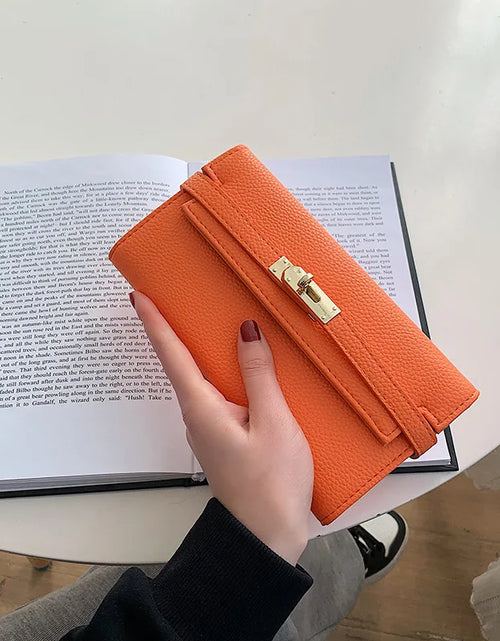Load image into Gallery viewer, Fashionable  Women&#39;s Wallet with Lychee Pattern and Lock Buckle
