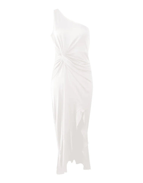 Load image into Gallery viewer, One Shoulder Ruched Ruffle Formal Dress
