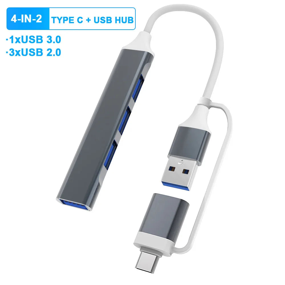 8-IN-2 USB HUB 3.0 USB C HUB Dock Station 5Gbps High Speed Transmission USB Splitter Type C to USB OTG Adapter For Macbook Pro