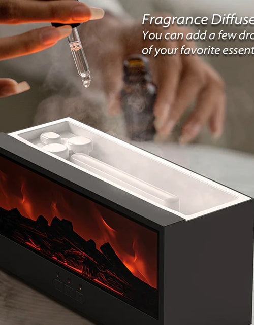 Load image into Gallery viewer, New Creative Fireplace Aroma Diffuser 150ml Waterless Auto-Off Colorful Flame Air Humidifier with Remote for Home Bedroom Gift
