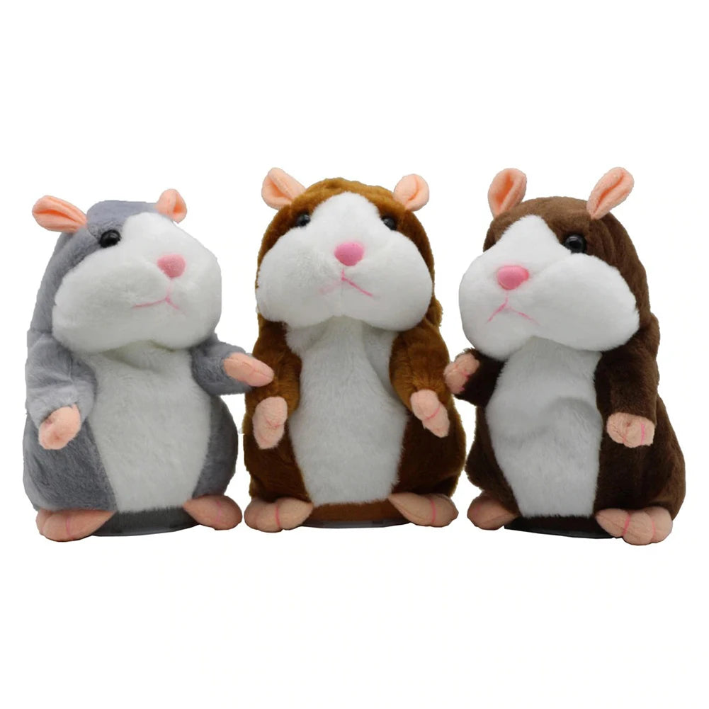 15cm Cute Walking Talking Hamster Plush Animal Doll Funny Sound Record Repeat Voice Changing Educational Toy Pets