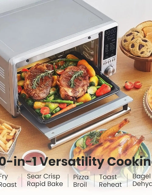Bild in Galerie-Viewer laden, COMFEE‘ Toasterofen, Heißluftfritteuse, FLASHWAVE™, ultraschnelle Aufheiztechnologie, Konvektions-Toasterofen für die Arbeitsplatte mit Backen, Grillen, Braten
