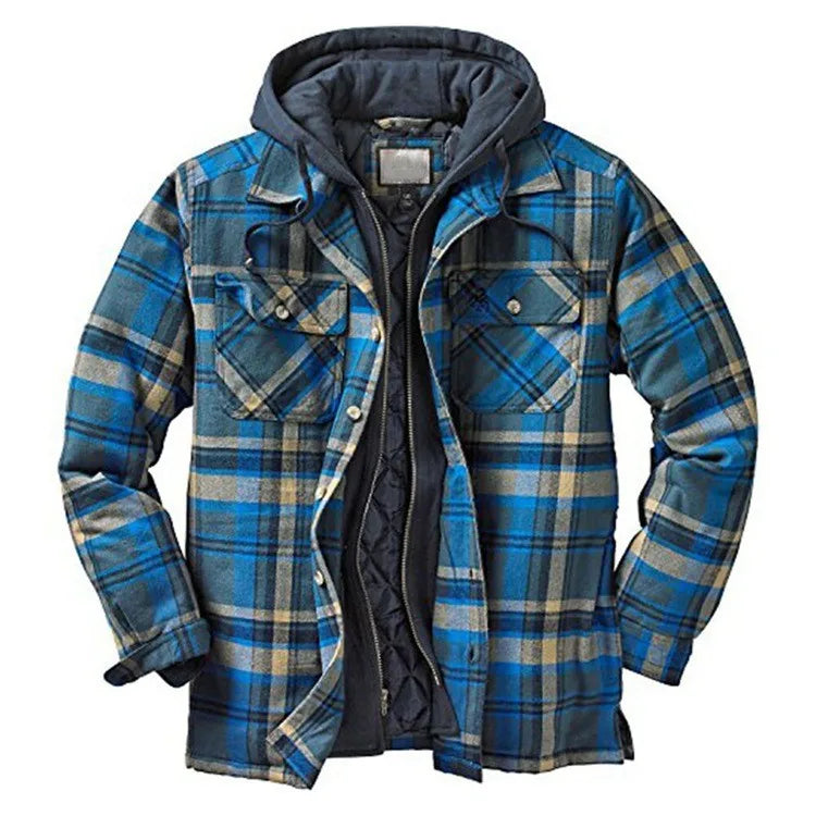 Chaqueta de trabajo de leñador nueva de otoño e invierno para hombre Chaqueta informal con capucha suelta de algodón cálido y grueso nueva de otoño e invierno