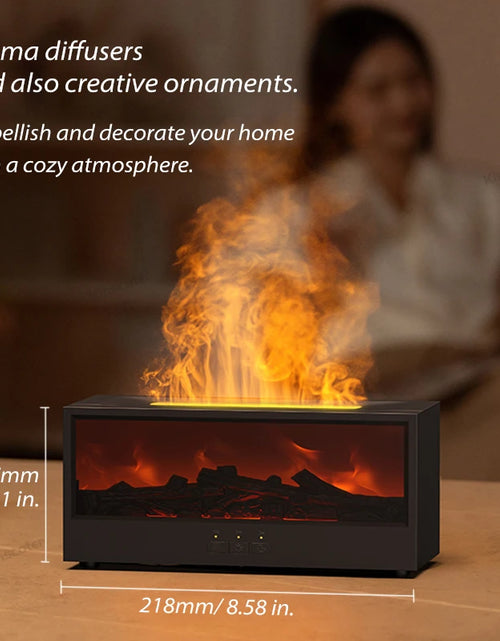 Load image into Gallery viewer, New Creative Fireplace Aroma Diffuser 150ml Waterless Auto-Off Colorful Flame Air Humidifier with Remote for Home Bedroom Gift
