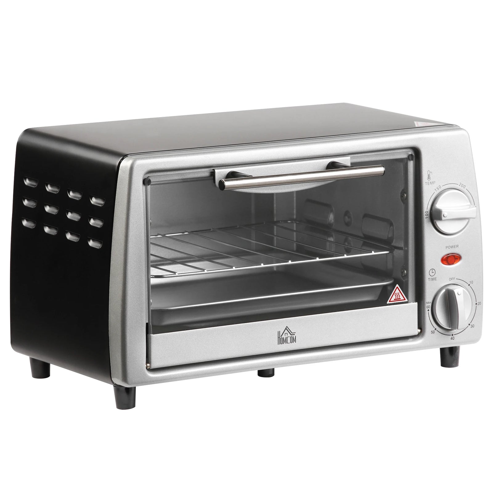 HOMCOM electric oven table top 10 L 750W temperature 230 ℃ 36,5x26x22 cm silver