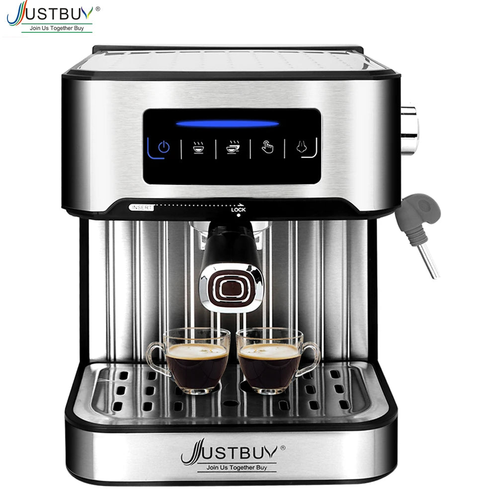 Espresso Coffee Machine Maker Semi-Automatic Pump With Cappuccino Milk Bubble Maker
