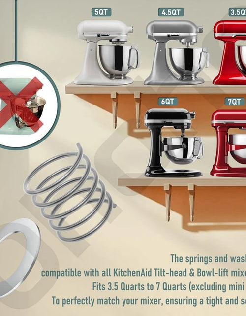 Load image into Gallery viewer, 4 PCS Spring And Washer Silver Quick Install Accessorie For Kitchenaid Mixer 3.5 Quarts To 7 Quarts Protect And Extend The Life
