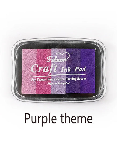 Load image into Gallery viewer, 5-Color Gradient Color Ins Seal Stamp Pad DIY Wedding Finger Painting Garbage Diary Album Creation Ink Pad Big Box
