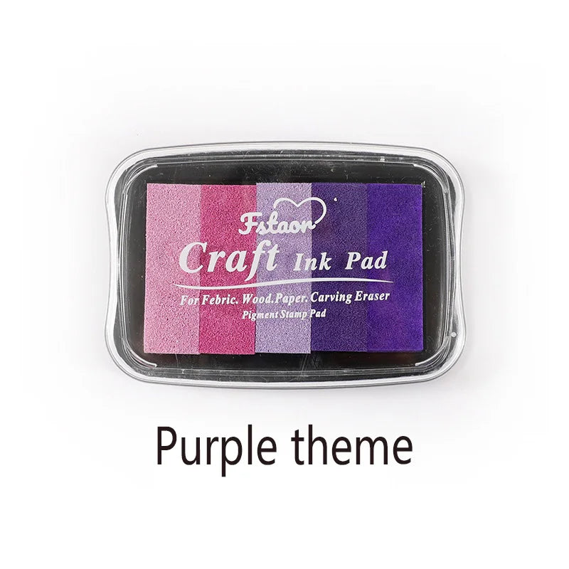 5-Color Gradient Color Ins Seal Stamp Pad DIY Wedding Finger Painting Garbage Diary Album Creation Ink Pad Big Box