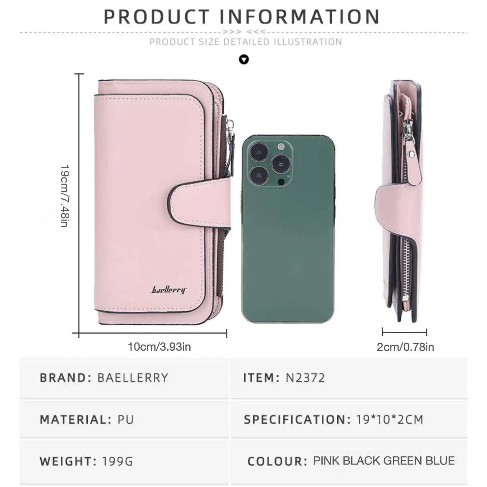 Large Capacity Women Long Leather Wallet