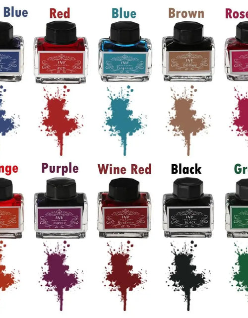 Load image into Gallery viewer, Muilt Color Signature Pen Ink Fountain Dip Pen Painting Writing Colored Ink Handmade Stationery High Quality School Supplies
