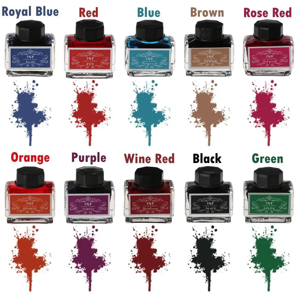 Muilt Color Signature Pen Ink Fountain Dip Pen Painting Writing Colored Ink Handmade Stationery High Quality School Supplies